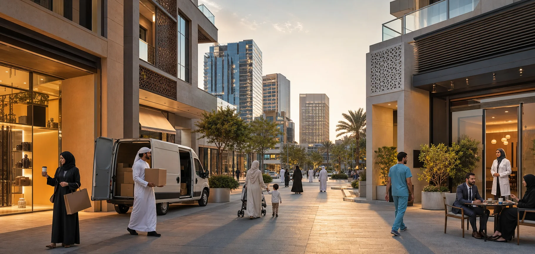 A UAE business district serving multiple industries